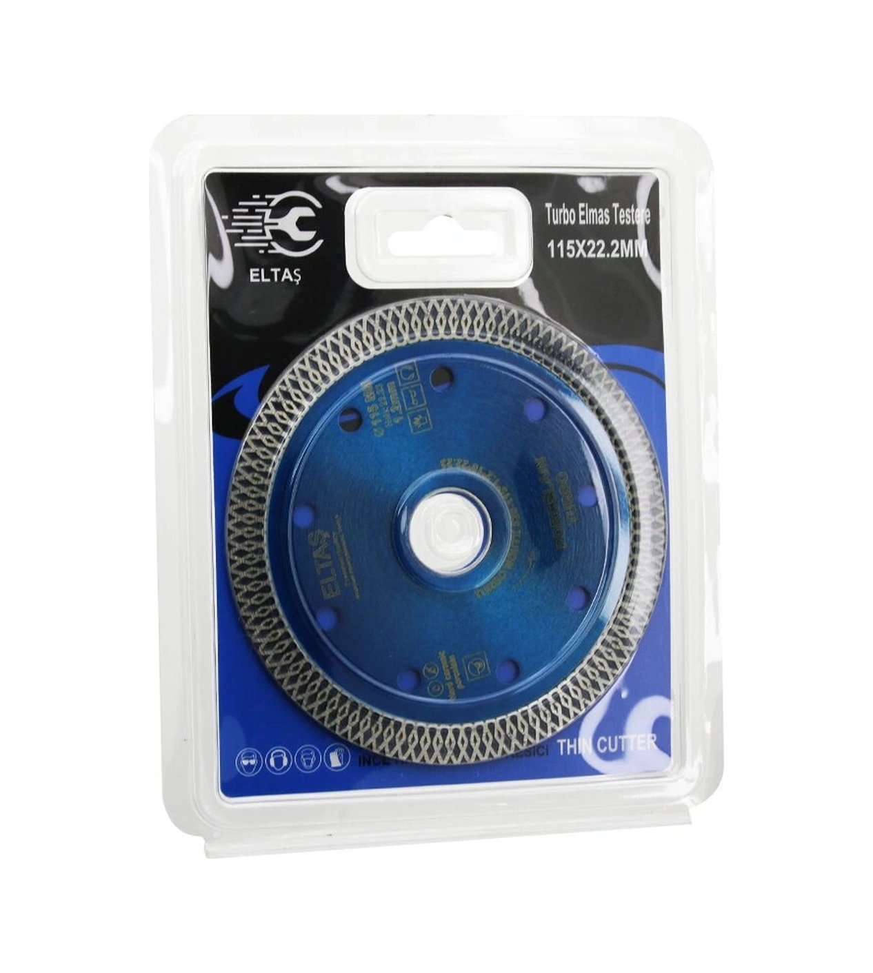 Turbo Elmas Mermer Kesici Disk 115mmx22.2mm İnce Hassas Testere 1.2mm