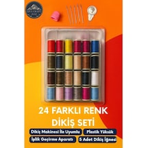 Dikiş Seti 24 Renkli Iğne, Yüksük Ve Iplik Geçirici İle Çok Renkli