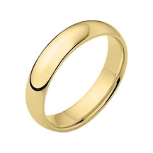 Unisex 6mm Parlak Bombeli Erkek Kadın Çelik Alyans Yüzük Tca 001