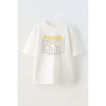 Thewert Unisex Your Brand Tasarım Baskılı Pamuk Beyaz Oversize T-shirt