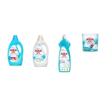 Aquabor Doğal Mineralli Sıvı Renkliler + Sıvı Beyaz + Elde Bulaşık + Tablet 4 Lü Set
