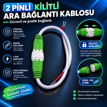 10 Adet 2li Dişi Erkek Geçmeli Takım Kilitli Yeşil Soketli Kablo