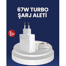 67 Watt Hızlı Şarj Adaptörü Samsung S20 S21 S22 S23 Uyumlu Beyaz