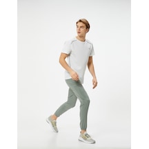 Koton Jogger Paraşüt Eşofman Altı Beli Lastikli Fermuar Cepli Haki 4sam40044nw Haki