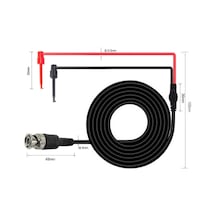 Bnc To Kanca Tip Test Ölçme Probu Osiloskop Ve Sinyal Jeneratörü Probu 1 Metre 2.5a 50ohm Kırmızı