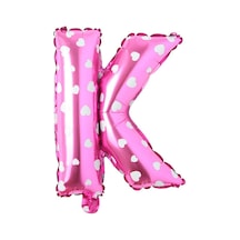 K Harf Pembe Folyo Balon 16 İnç 36 Cm PEMBE