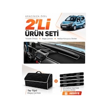 E-biz Cıtroen Nemo 2007-2020 Uyumlu Torpido Örtüsü + Tay Tüyü Bagaj Çantası - Siyah-gri - Cı005