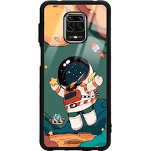 Xiaomi Redmi Note 9 Pro Anime Astronot Tasarımlı Glossy Telefon Kılıfı Siyah