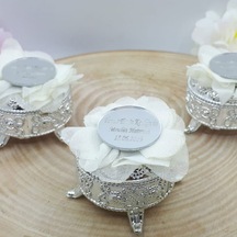 Ayaklı Yuvarlak Kutu Üzeri Pleksi Nikah Şekeri 30 Adet