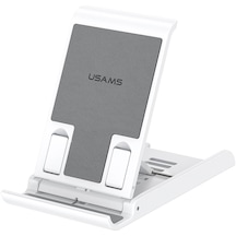 Cbtx Usams Us-zj073 Evrensel Telefon Tablet Masaüstü Standı Çok Açılı Ayarlanabilir Katlanabilir Masaüstü Telefon Tutucu Braketi - Beyaz