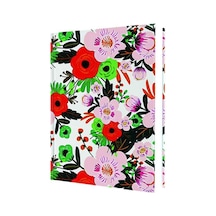 Deffter Spring 2025 Abstract Flowers Sert Kapak 14x20 Çizgili 64899-3 Standart