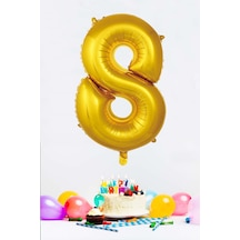 Gold Rakam Folyo Balon Gold Sayı Balonlar 16 Inç 40 Cm 8