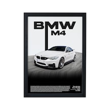 Bmw M4 Tasarım Çerçeveli Poster Tablo Siyah