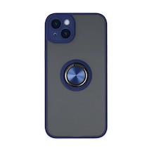 Northcity Apple İphone 14 Uyumlu Kılıf Montreal Yüzüklü Silikon Kapak - Lacivert
