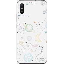 Redmi 9a Uyumlu Uzay Yolculuğu Baskılı Silikon Kılıf Renkli