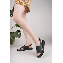 Nesilshoes Nesil Shoes Bell 25164 Siyah Anatomik Kadın Sandalet