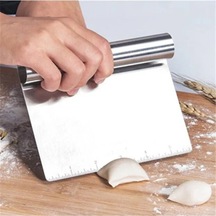 Hamur Kazıyıcı Ve Kesici Spatula Ölçekli Çelik Pasta Sıvama Aparatı 15 Cm Çelik Gri Diğer