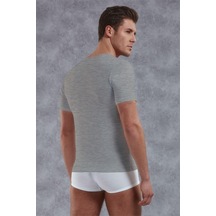 Doreanse Erkek Modal Derin V Yaka Kısa Kol T Shirt 2820 Füme Füme