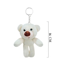 Sevimli Ayıcıklı Peluş Anahtarlık 16 Cm Ekru