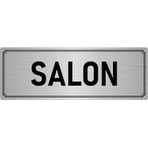 Metal Yönlendirme Levhası, Departman Kapı İsimliği Salon 7x20 cm Gümüş Renk