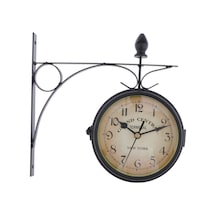 Suntek Yaratıcı Kapalı Açık Asma Braketi Çift Taraflı Duvar Saati Siyah