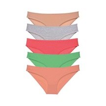 5 Adet Eko Set Likralı Kadın Slip Külot Soft Renkler Standart