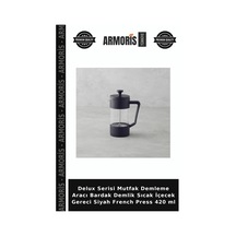 Delux Serisi Mutfak Demleme Aracı Bardak Demlik Sıcak İçecek Gereci Siyah French Press 420 Ml Çok Renkli