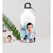 Kişiye Özel Bay Veteriner Hekim Karikatürlü Metal Suluk (500 Ml.)