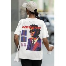 Sevbano The Weeknd After Hours Sırt Baskılı Unisex Oversize Rapper Şarkıc Beyaz