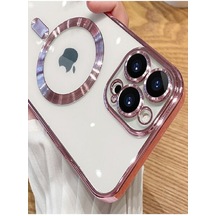 iPhone Uyumlu 11 Pro Kılıf Kamera Lens Korumalı Magsafe Şarj Kilifi Şeffaf Renkli Yumuşak Kapak