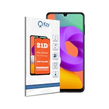 Samsung Galaxy M22 ile Uyumlu Tam Kaplayan Temperli 21D Cam Ekran Koruyucu