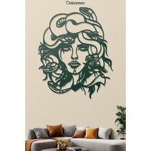 Medusa Metal Duvar Tablosu - Yosun Yeşili - 21 X 30 Cm Yeşil