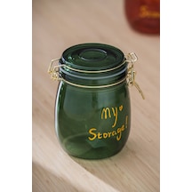 Pierre Klipsli Kapaklı Kavanoz Seti - 14 Cm Yeşil