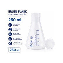 Erlen Flask Vida Kapaklı Plastik 250 Ml - Mavi Skala