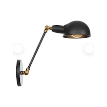 Mylights Vintage Retro Rustik İki Mafsalı Okuma Lambası Aplik Duvar Lambası Siyah