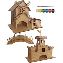 Chers Ahşap Maket 3'lü Set + Boya Ve Fırça Hediyeli