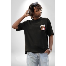 Jimmy Butler Basketbol Siyah Oversize Unisex Ön Sol Yan Minimal Baskılı Tişört Koyu Siyah
