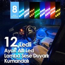 Ayak Altı Led 12 Ledli Lamba Sese Duyarlı Led Müziğe Duyarlı
