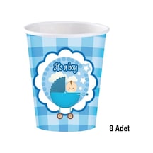 Roll Up Karton Bardak Erkek Bebek 8'li
