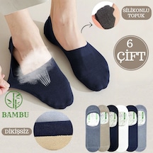 Unisex Bambu Babet Çorap Dikişsiz Parfümlü Silikonlu Babet Çorap