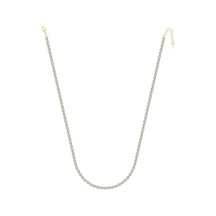 Merano Design 4mm Gold Su Yolu Kolye Gümüş