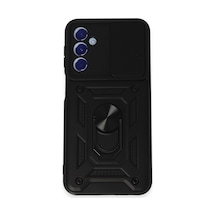 Samsung Galaxy  Uyumlu,  M34 5g Kılıf Pars Lens Yüzüklü Silikon - Siyah