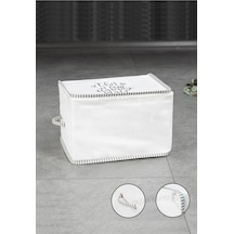 Baskılı İpli Kazak Hurcu 30x22x20cm Beyaz