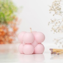 Bubble Temalı Vegan Soya Mumu Pembe