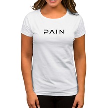 Pain Logo Beyaz Kadın Tişört