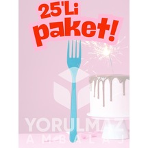 Happy Party Açık Mavi Plastik Çatal 25 Li Tek Kullanımlık, Dayanıklı Ve Parti & Davetler İçin Şık Çatal Açık Mavi