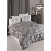 Majoli Vectra Grey Tek Kişilik Kapitoneli Nevresim Takımı 4 Mevsim Set % 100 Pamuk Ranforce Kumaş