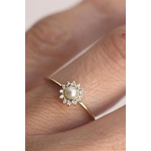 Swarovski İnci Yüzük - Ak0509