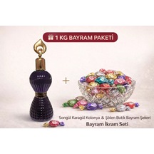 Songül Karagül Kolonyası Ve 1 Kg Şölen Bayram Şekeri Paketi Karışık Sert Ve Meyve Aromalı Jöle Şeker Bayram Misafir İkram Paketi