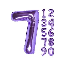 7 Yedi Rakam Mor Folyo Balon 32"-34" Inc 80 cm